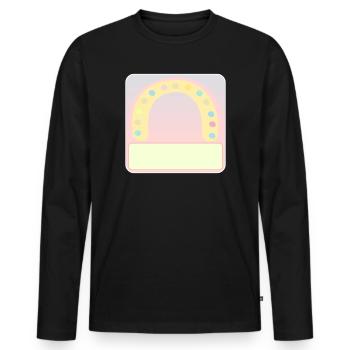 Namensschild Bogen - Männer Premium Bio Langarmshirt - Schwarz - Vorne - Nico (187cm)