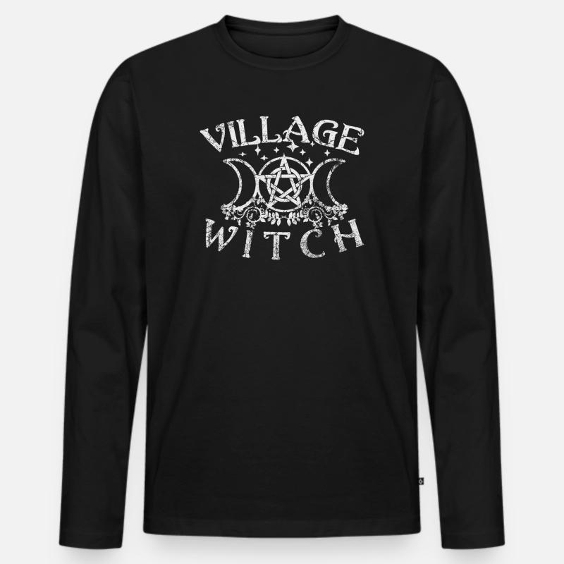 Village Witch - Männer Premium Bio Langarmshirt - Schwarz