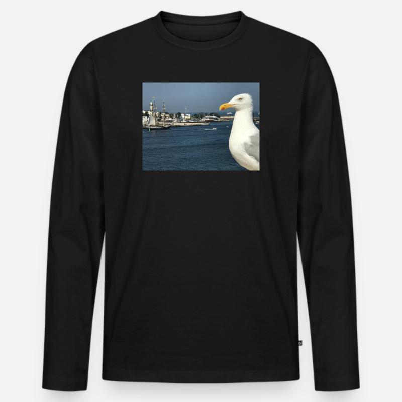 Mowe - Männer Premium Bio Langarmshirt - Schwarz