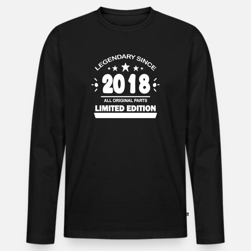 2018 - Männer Premium Bio Langarmshirt - Schwarz