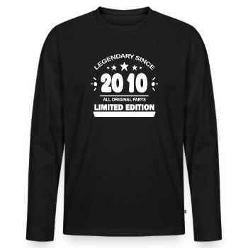 2010 - T-shirt manches longues Premium bio Homme - noir - Devant - Nico (187cm)