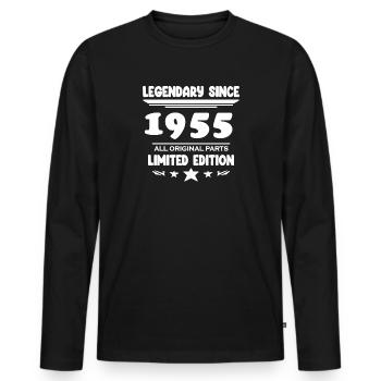 1955 - Né 1955 - Année de construction 1955 Spruch - T-shirt manches longues Premium bio Homme - noir - Devant - Nico (187cm)