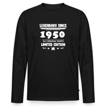 1950 - Né 1950 - Année de construction 1950 Spruch - T-shirt manches longues Premium bio Homme - noir - Devant - Nico (187cm)