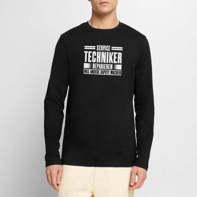 Service Technician Support Solution Slogan Service T-shirt manches longues Premium bio Homme