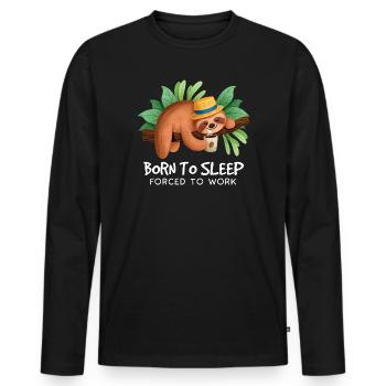 Sleeper on a branch: Born to sleep - Men's Premium Organic Long Sleeve Shirt - black - Front - Nico (187cm)