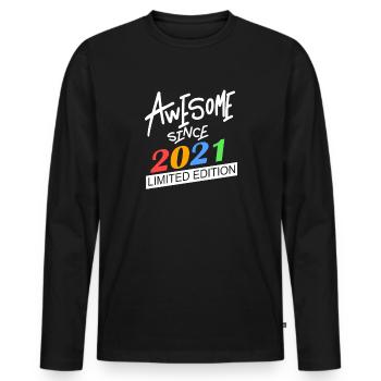 2021 - Millésime 2021 - T-shirt manches longues Premium bio Homme - noir - Devant - Nico (187cm)