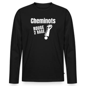 cheminot, train - T-shirt manches longues Premium bio Homme - noir - Devant - Nico (187cm)