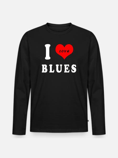 J'adore le blues - T-shirt manches longues Premium bio Homme - noir
