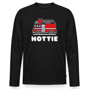 Déclaration sur les pompiers Brigade de sauveteurs de pompiers - T-shirt manches longues Premium bio Homme - noir - Devant - Nico (187cm)