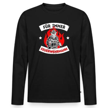 Déclaration des pompiers Brigade de sauveteurs - T-shirt manches longues Premium bio Homme - noir - Devant - Nico (187cm)