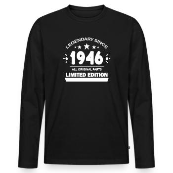 1946 - Né 1946 - Année de construction 1946 Spruch - T-shirt manches longues Premium bio Homme - noir - Devant - Nico (187cm)