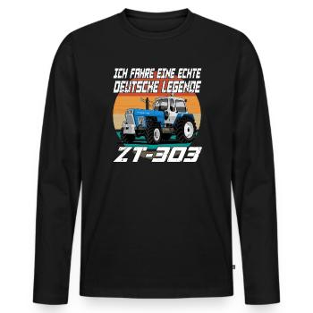 Ich fahre eine echte Deutsche Legende ZT-303 - Männer Premium Bio Langarmshirt - Schwarz - Vorne - Nico (187cm)