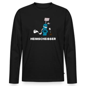 Heimscheisser WC Klo - Männer Premium Bio Langarmshirt - Schwarz - Vorne - Nico (187cm)