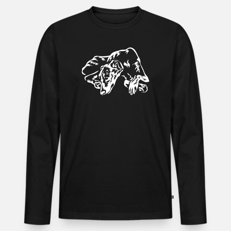 Galgo "Black Edition" - Männer Premium Bio Langarmshirt - Schwarz