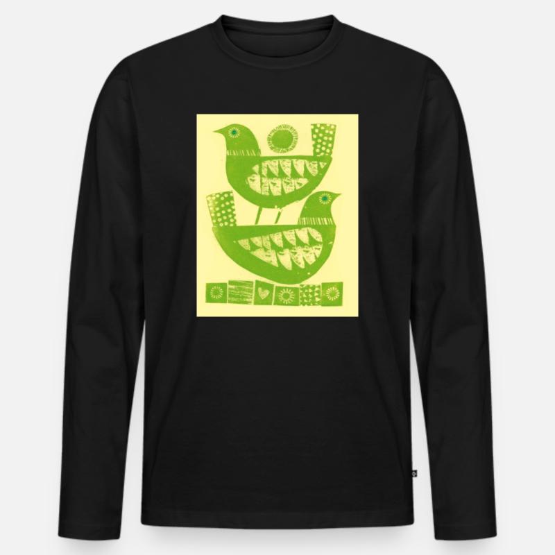 Taube - Männer Premium Bio Langarmshirt - Schwarz
