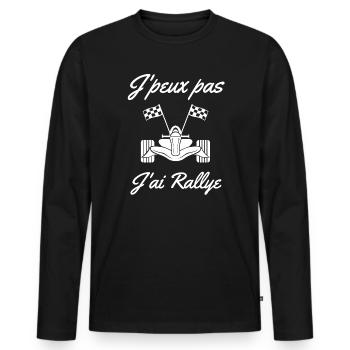 rallye, fan de rallye, course automobile - T-shirt manches longues Premium bio Homme - noir - Devant - Nico (187cm)