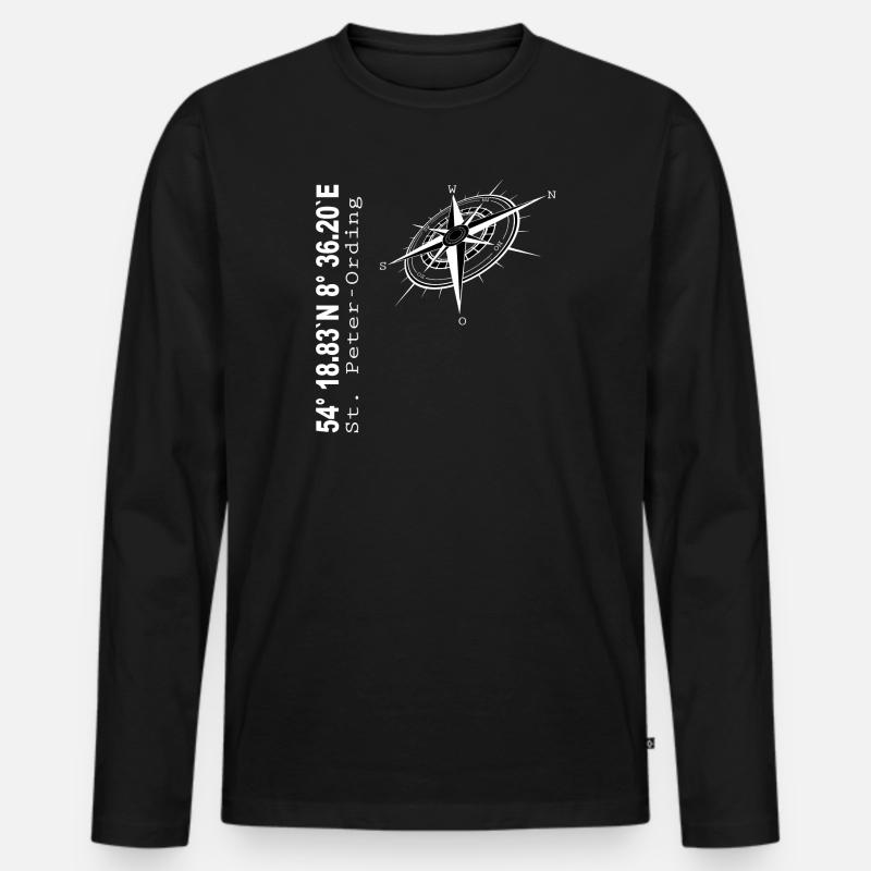 St Peter Ording - Männer Premium Bio Langarmshirt - Schwarz