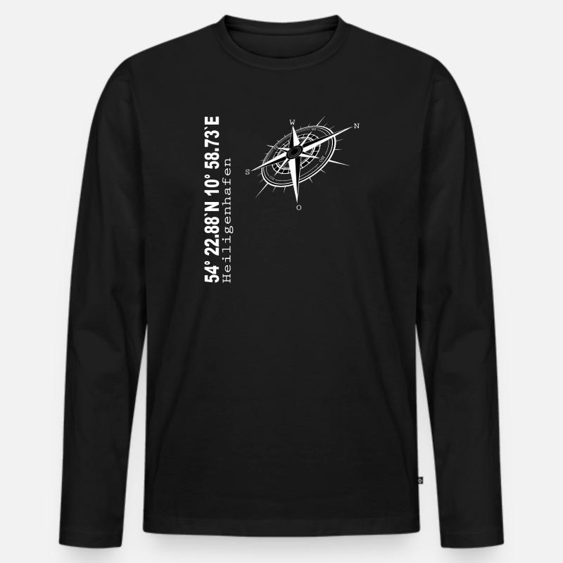 Heiligenhafen - Männer Premium Bio Langarmshirt - Schwarz