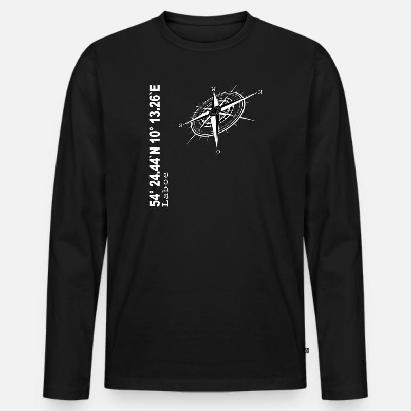 Laboe - Männer Premium Bio Langarmshirt - Schwarz