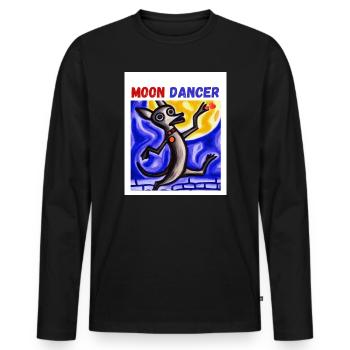 Chihuahua Art - Danseur de la Lune - T-shirt manches longues Premium bio Homme - noir - Devant - Nico (187cm)
