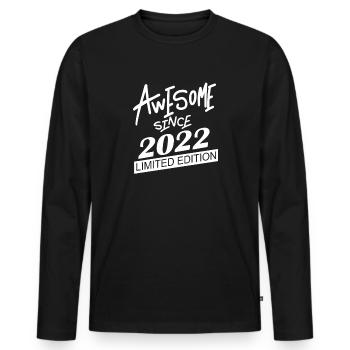 2022 - Jahrgang 2022 - Fantastisch seit 2022 - Männer Premium Bio Langarmshirt - Schwarz - Vorne - Nico (187cm)