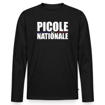 National Picole - Men's Premium Organic Long Sleeve Shirt - black - Front - Nico (187cm)