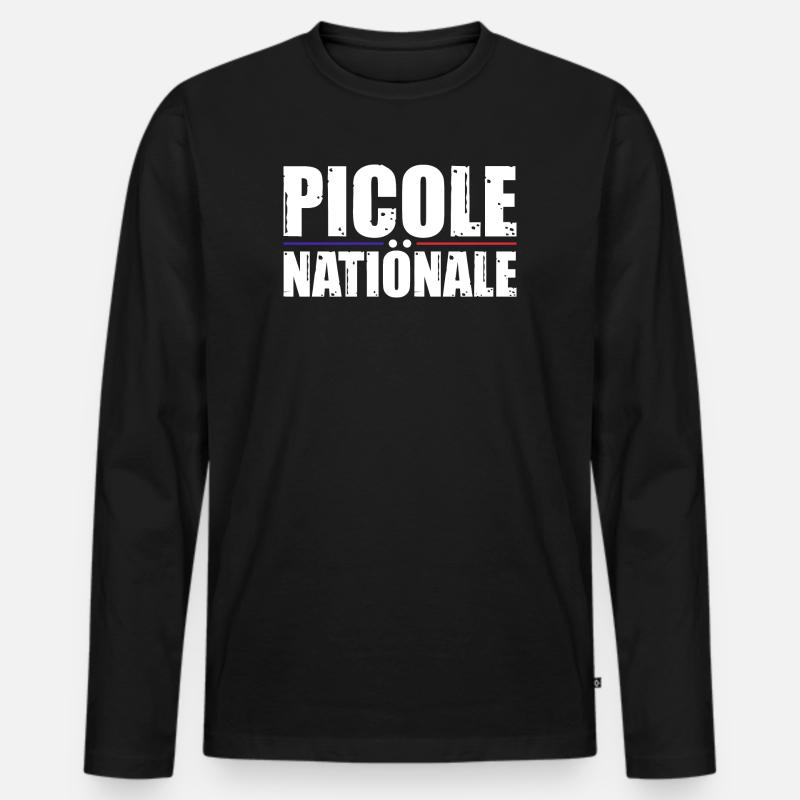 Nationale Picole - Männer Premium Bio Langarmshirt - Schwarz