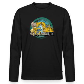 Monster Construction Equipment - Men's Premium Organic Long Sleeve Shirt - black - Front - Nico (187cm)