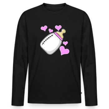 daughter milk bottle girl pregnant birth - Men's Premium Organic Long Sleeve Shirt - black - Front - Nico (187cm)