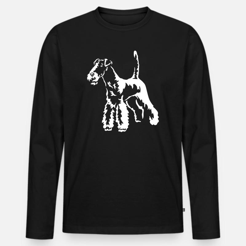 Foxterrier "Black Edition" - Männer Premium Bio Langarmshirt - Schwarz