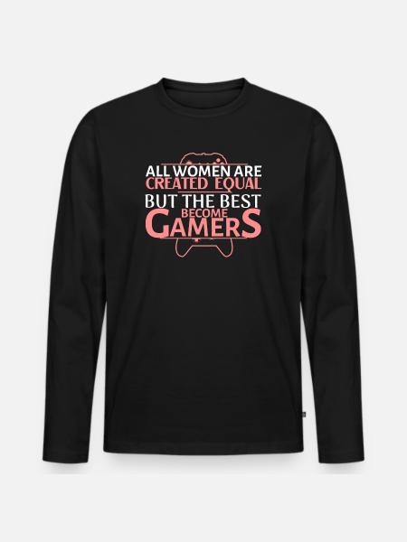 Gamer Queen: Women Define Play - Men's Premium Organic Long Sleeve Shirt - black