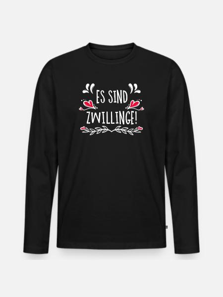Babybauch Statement Schwangerschaft Schwanger Herz - Männer Premium Bio Langarmshirt - Schwarz