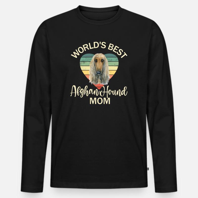 Afghanischer Windhund Afghane - Männer Premium Bio Langarmshirt - Schwarz