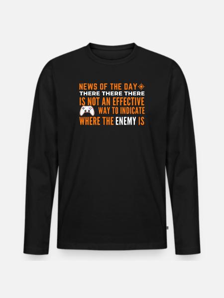 Enemy Location Insight Tee - Men's Premium Organic Long Sleeve Shirt - black
