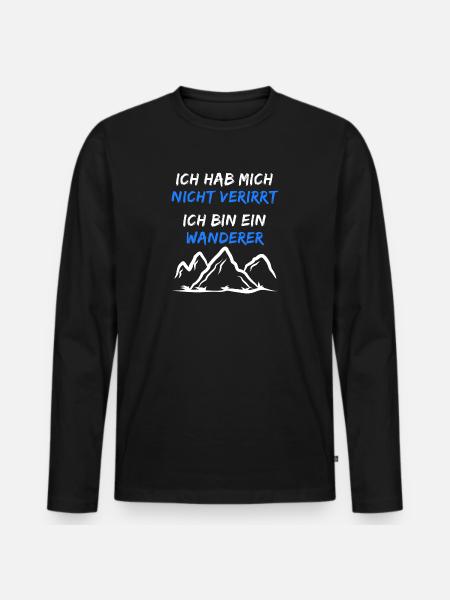 Berggipfel Wanderwege Statement Wandern Wanderer - Männer Premium Bio Langarmshirt - Schwarz