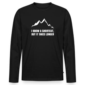 Drôles de dictons randonnée déclaration randonneurs montagnes - T-shirt manches longues Premium bio Homme - noir - Devant - Nico (187cm)