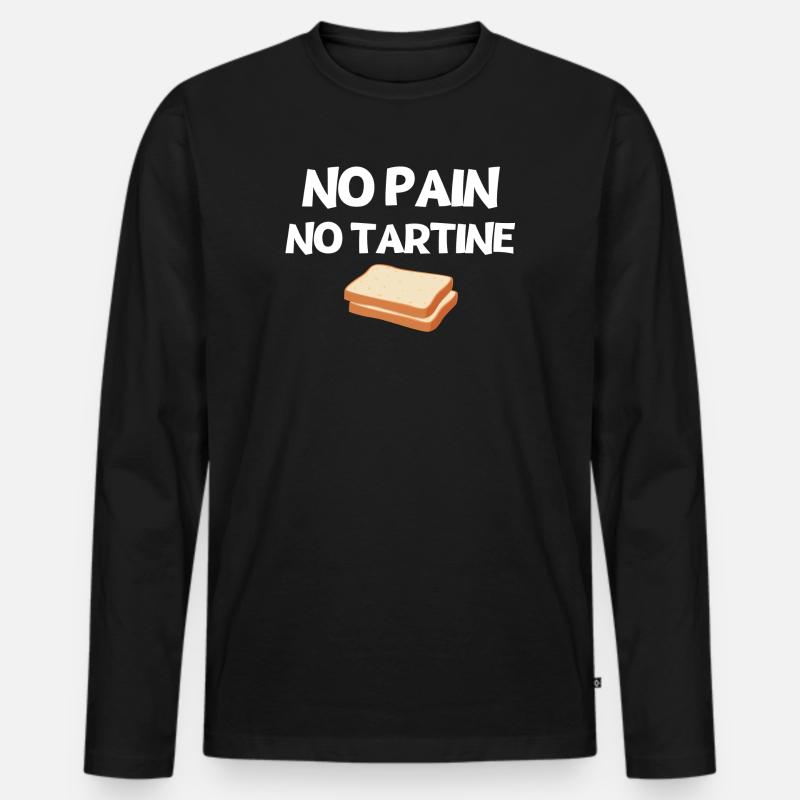 Bäcker, Bäcker, Bäcker - Männer Premium Bio Langarmshirt - Schwarz