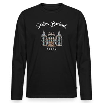 Essen, iconic moated castle Borbeck, Ruhr area - Men's Premium Organic Long Sleeve Shirt - black - Front - Nico (187cm)