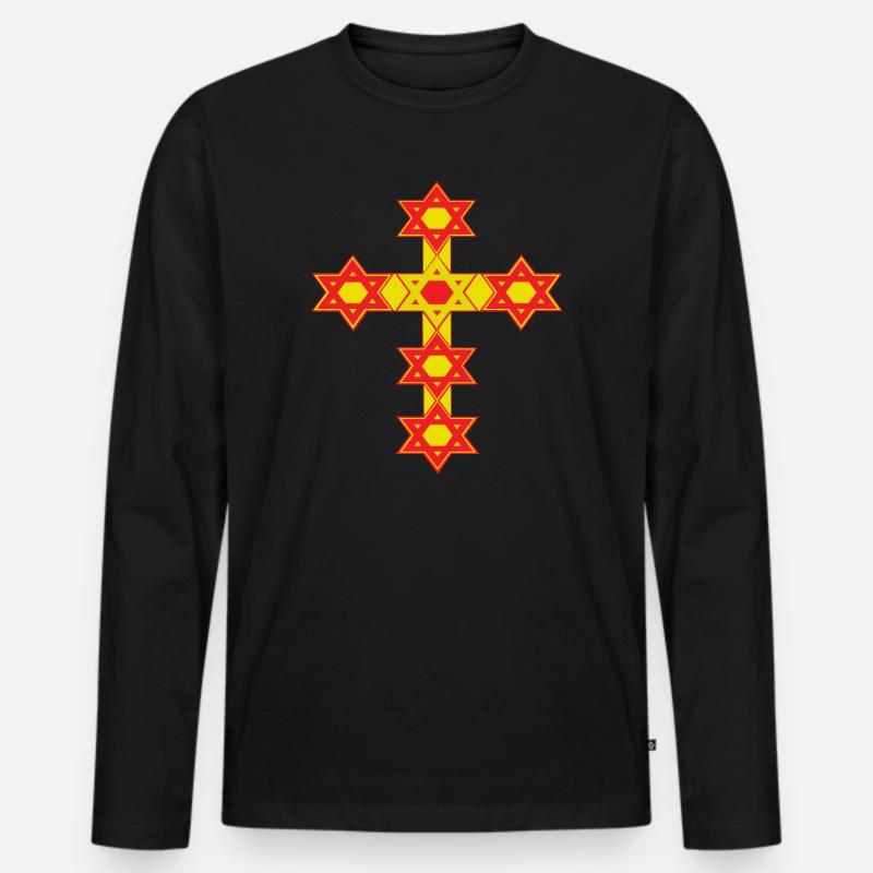 Jüdisch-christlich - Männer Premium Bio Langarmshirt - Schwarz