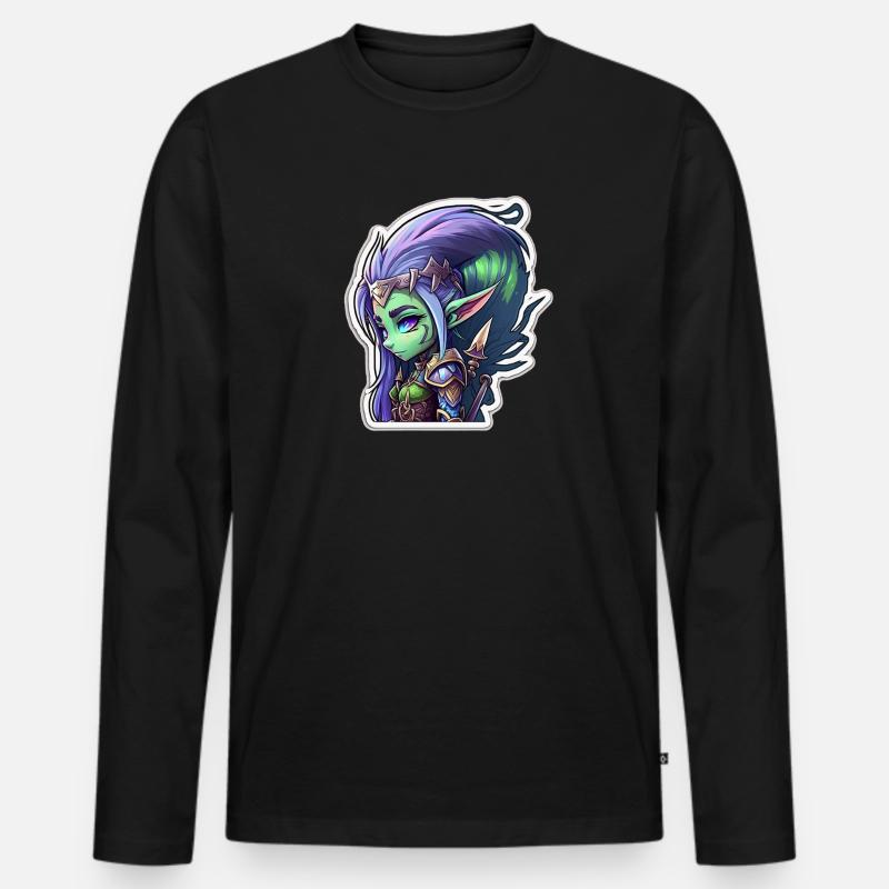 Nachtelfe - Männer Premium Bio Langarmshirt - Schwarz