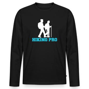 Hiker Mountain Hike Hiking Hike Statement - Men's Premium Organic Long Sleeve Shirt - black - Front - Nico (187cm)