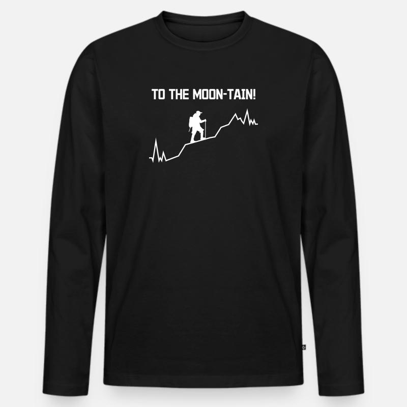 Wandern Statement Wanderer Bergsteigen Klettern - Männer Premium Bio Langarmshirt - Schwarz