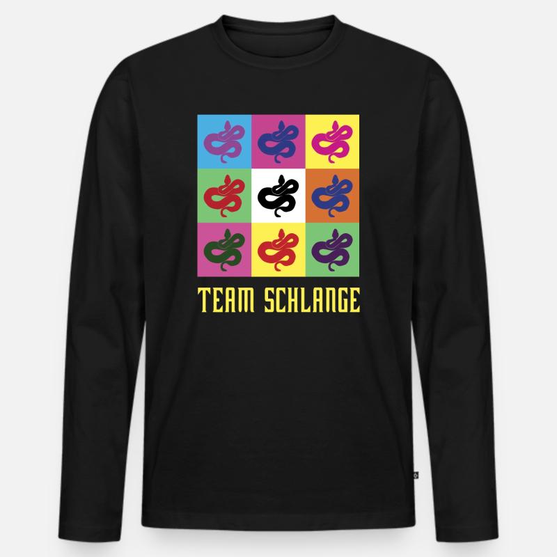 Team Schlange - Männer Premium Bio Langarmshirt - Schwarz