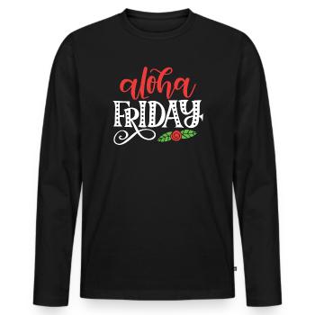 Aloha Vendredi - T-shirt manches longues Premium bio Homme - noir - Devant - Nico (187cm)