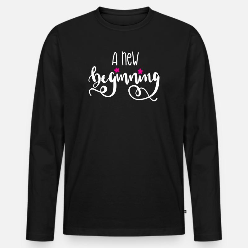 Ein neuer Anfang - Männer Premium Bio Langarmshirt - Schwarz