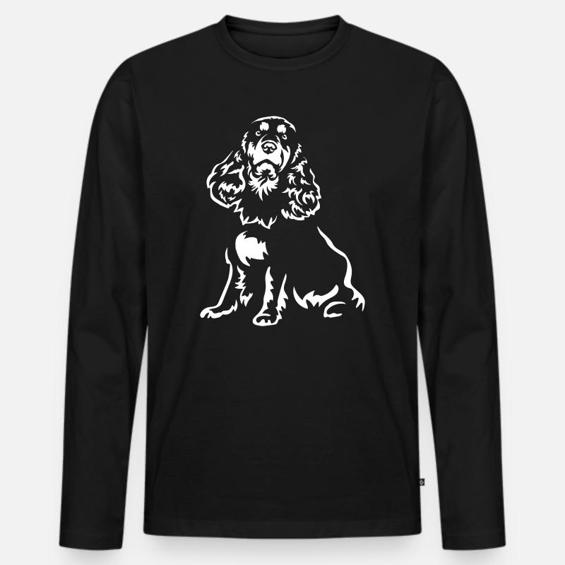 Cocker Spaniel "Black Edition" - Männer Premium Bio Langarmshirt - Schwarz