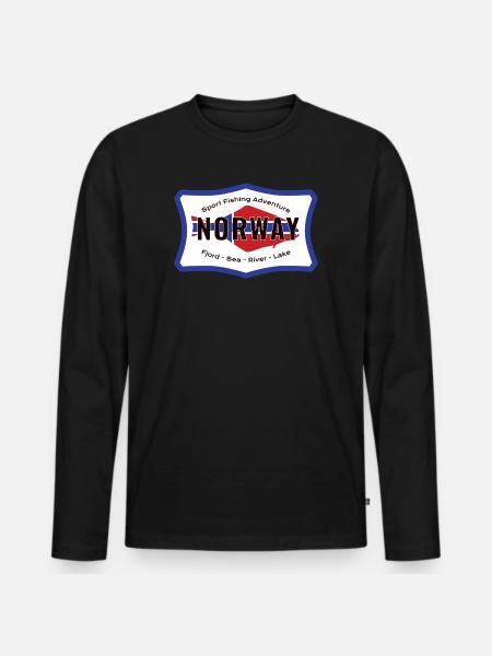 Norway Sport Fishing Adventure Halibut - Men's Premium Organic Long Sleeve Shirt - black