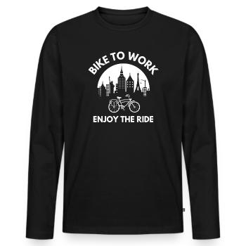 cycling, cycling, cycling - Men's Premium Organic Long Sleeve Shirt - black - Front - Nico (187cm)
