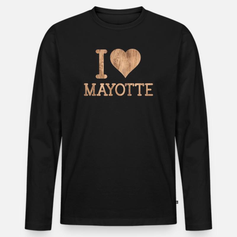 MAYOTTE T-SHIRT - Männer Premium Bio Langarmshirt - Schwarz