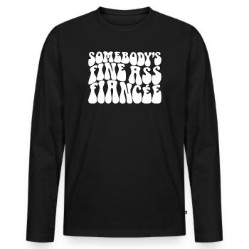 La fiancée fiancée de quelqu’un se fiancera - T-shirt manches longues Premium bio Homme - noir - Devant - Nico (187cm)